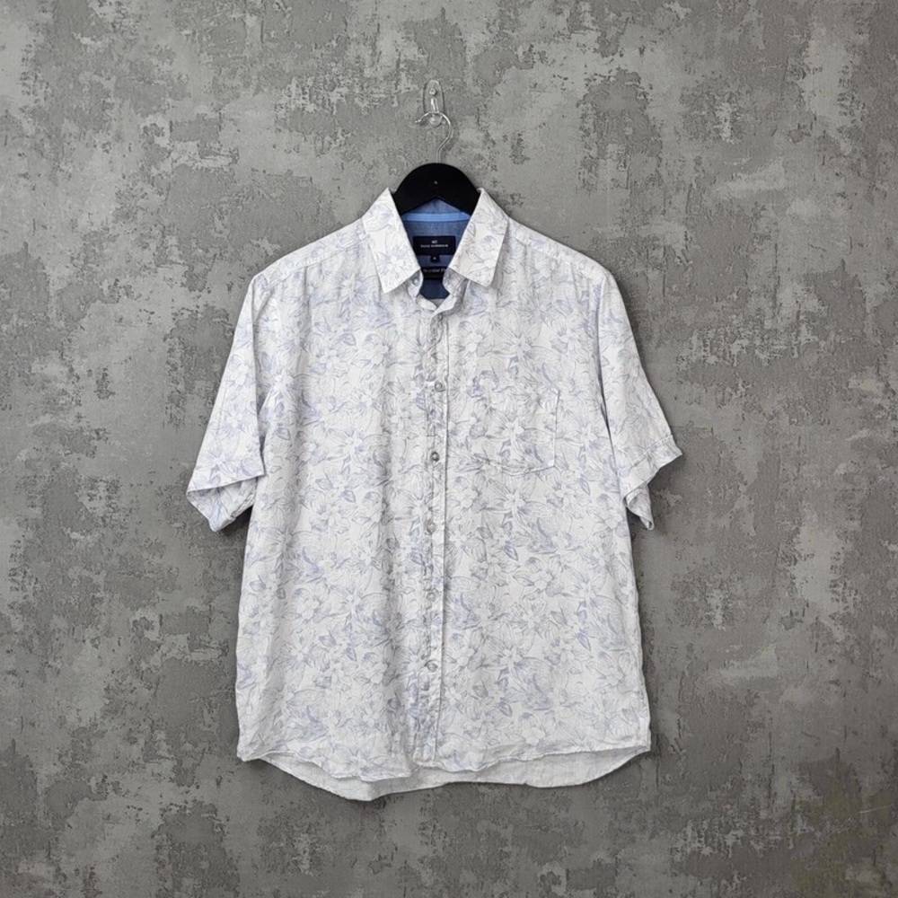 Classic White Floral Men's Casual Shirt